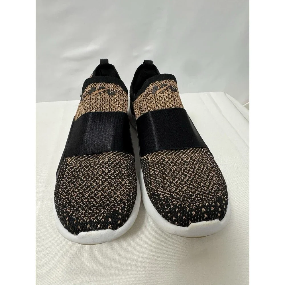 AP TechLoom Bliss Lululemon Women’s Shoe Black Gold Knit Athletic Size 8 - Picture 8 of 9